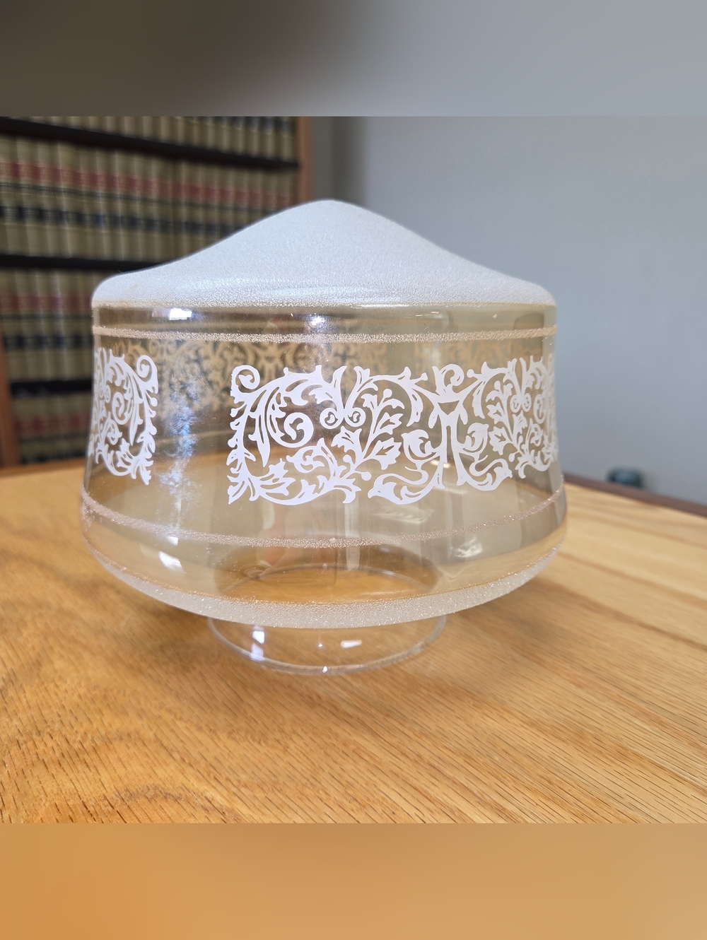 Vintage Schoolhouse mid-century modern (MCM) Frosted light globe